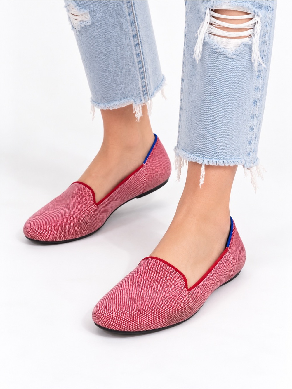 Rothy's Pink Red Slip-On Loafers